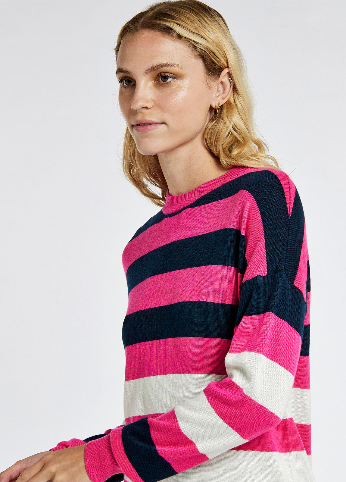 Aranmore Crew Neck Sweater - Cerise
