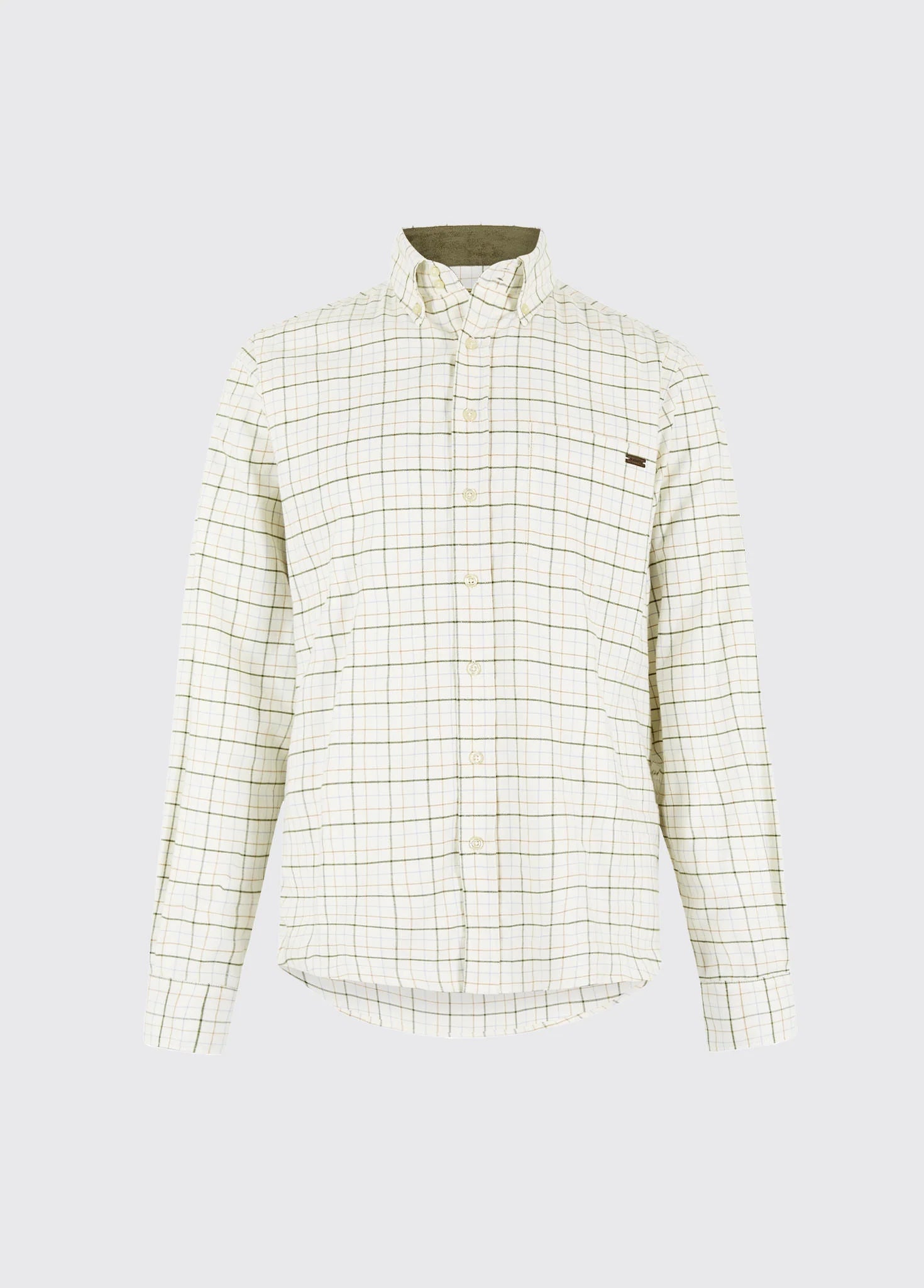 Drumcar Men’s tattersall check shirt - Dusky Green