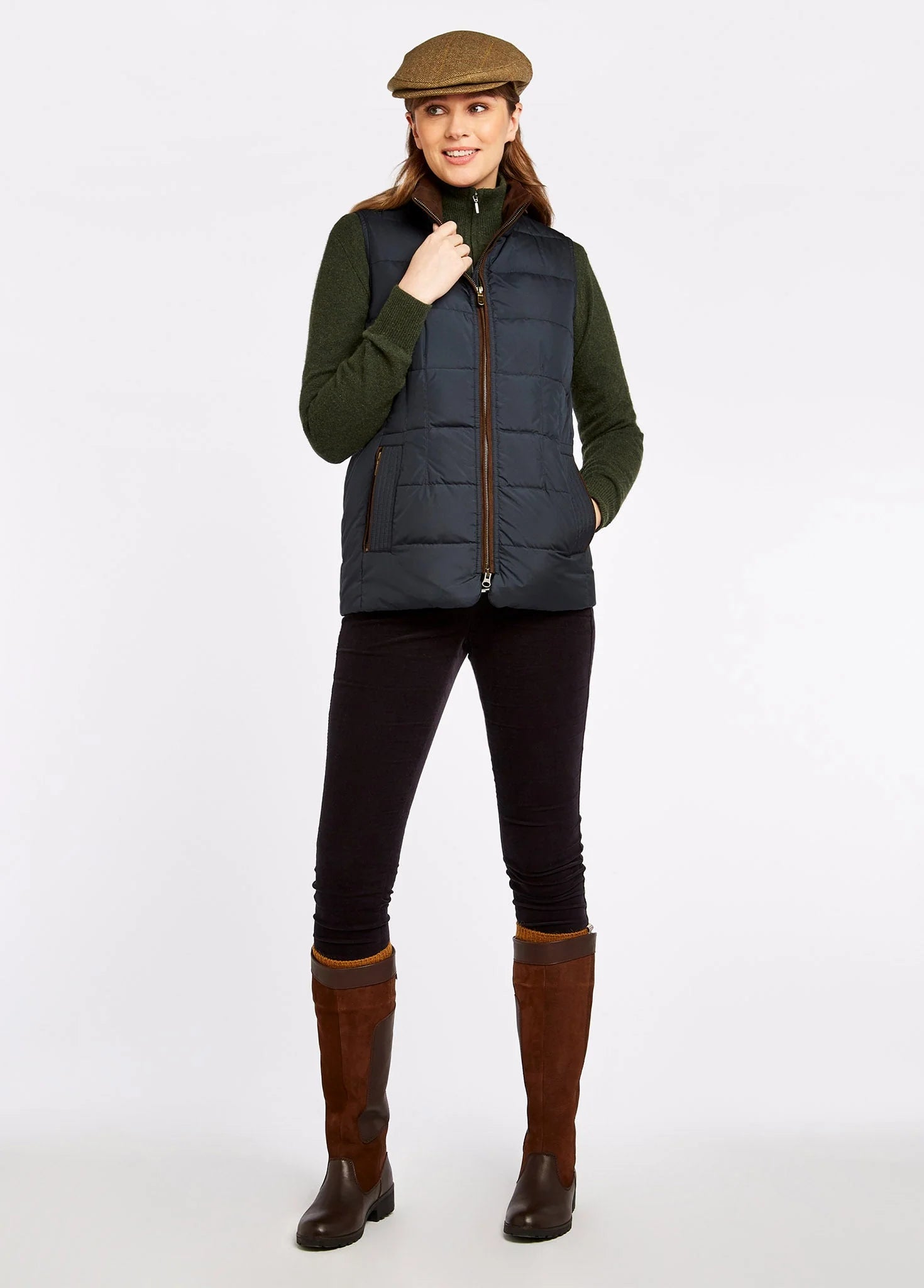 Spiddal Ladies' Quilted Vest - Navy/Multi
