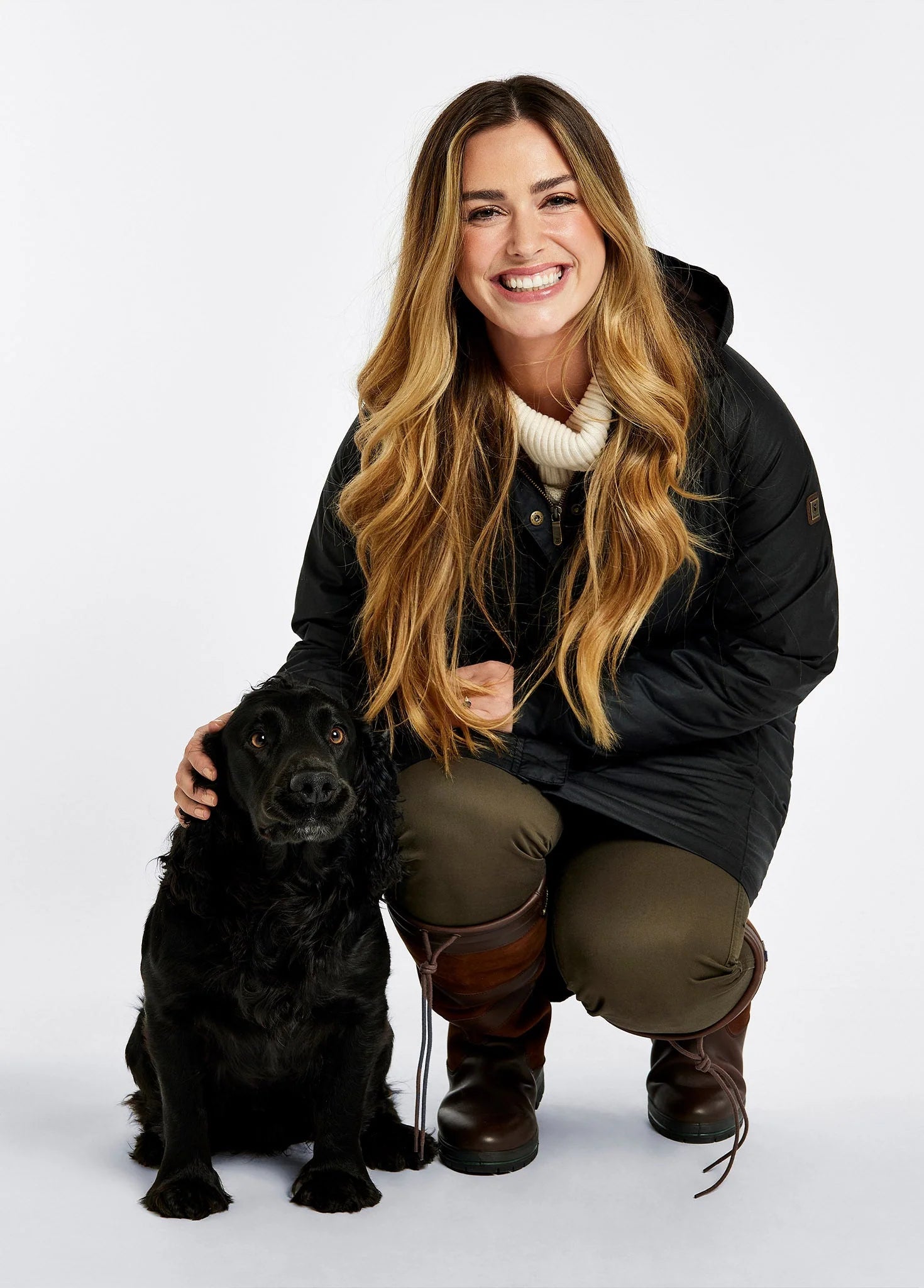 Redington Ladies Long Wax Coat - Black