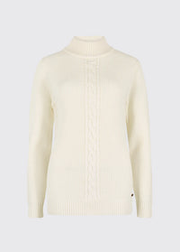 Lennon Women's sweater with mock neck- Chalk
