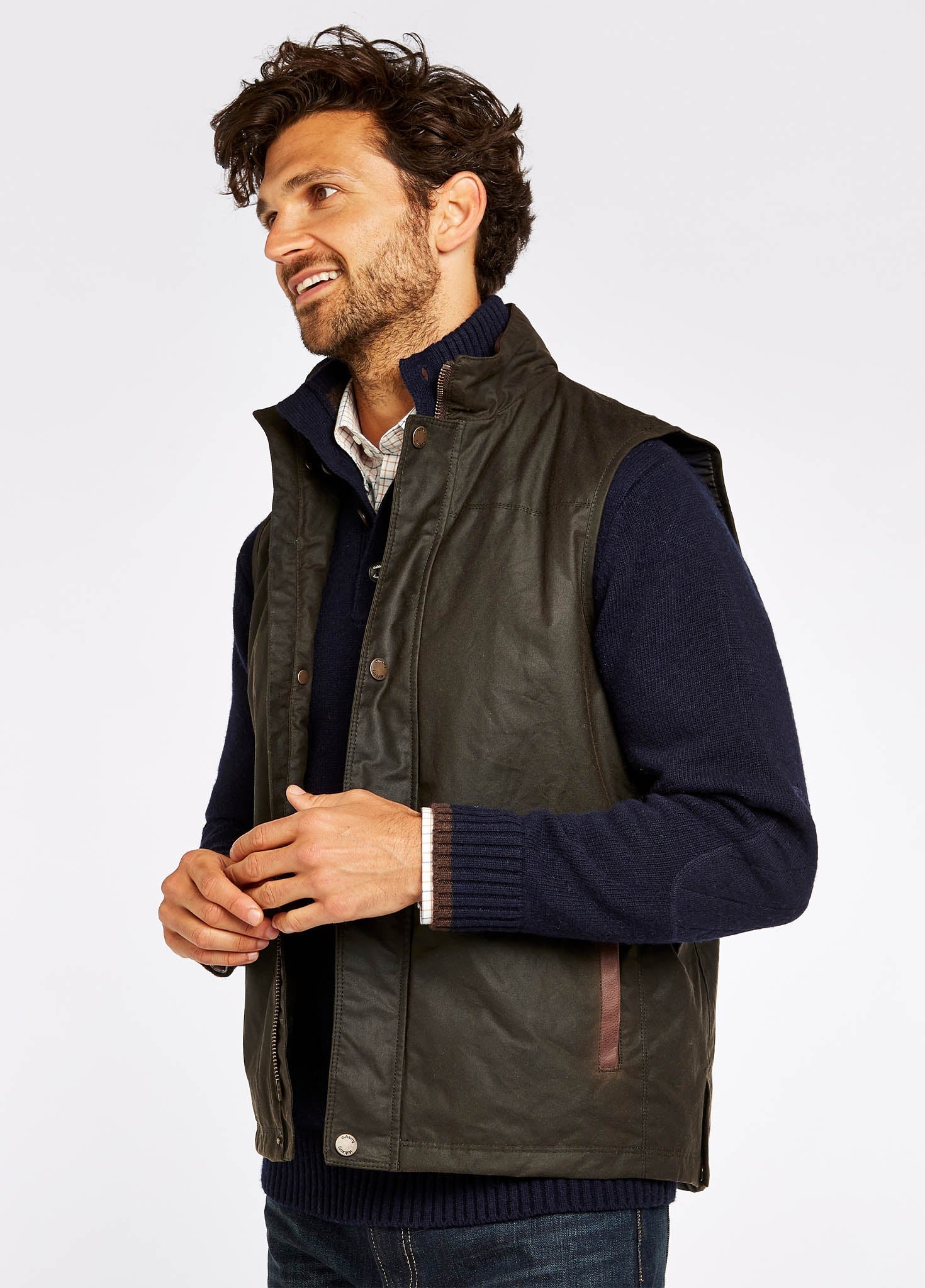 Mayfly Men's Waxed Cotton Vest - Olive