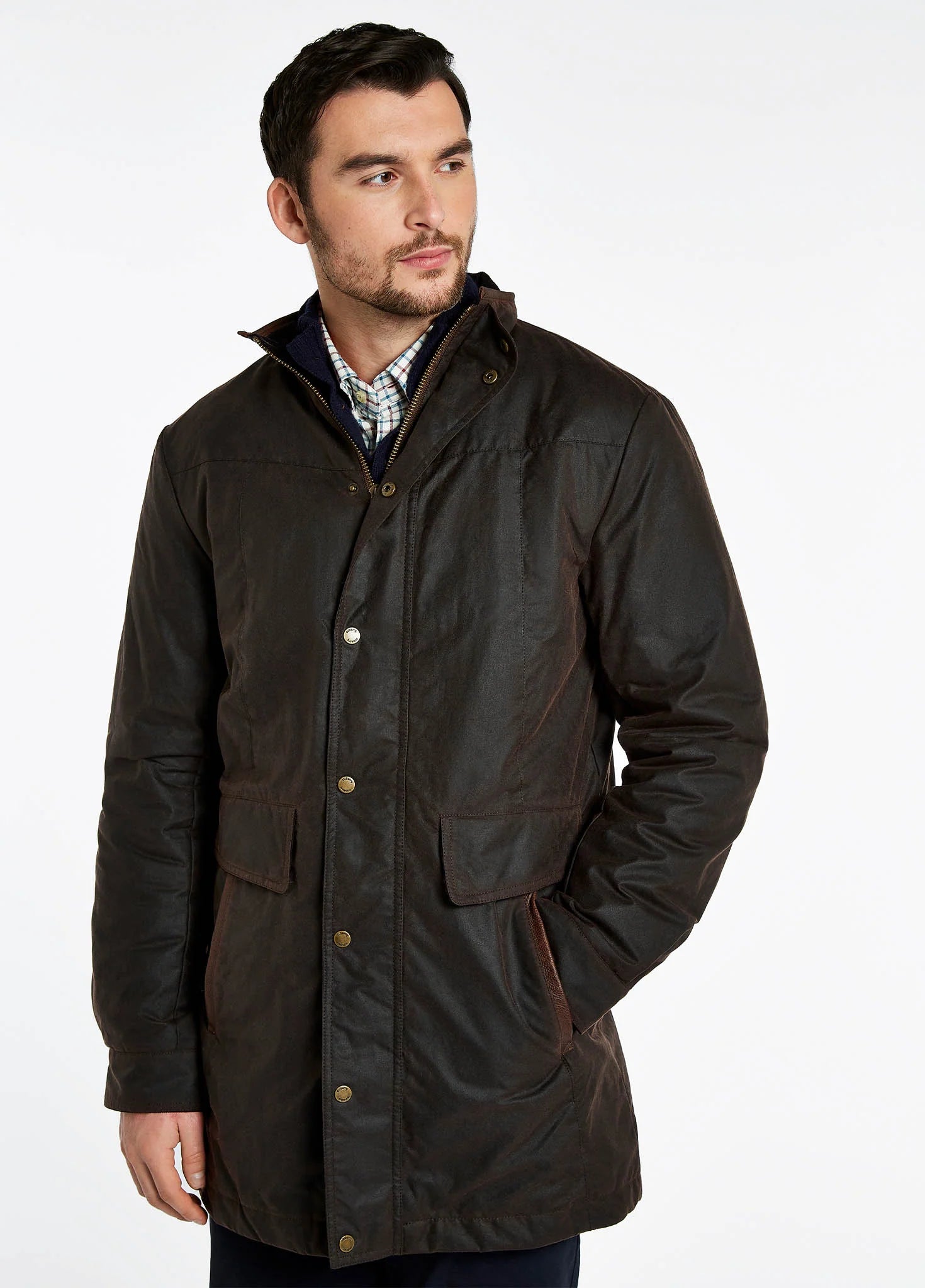Chalkhill Men's Long Wax Jacket - Java