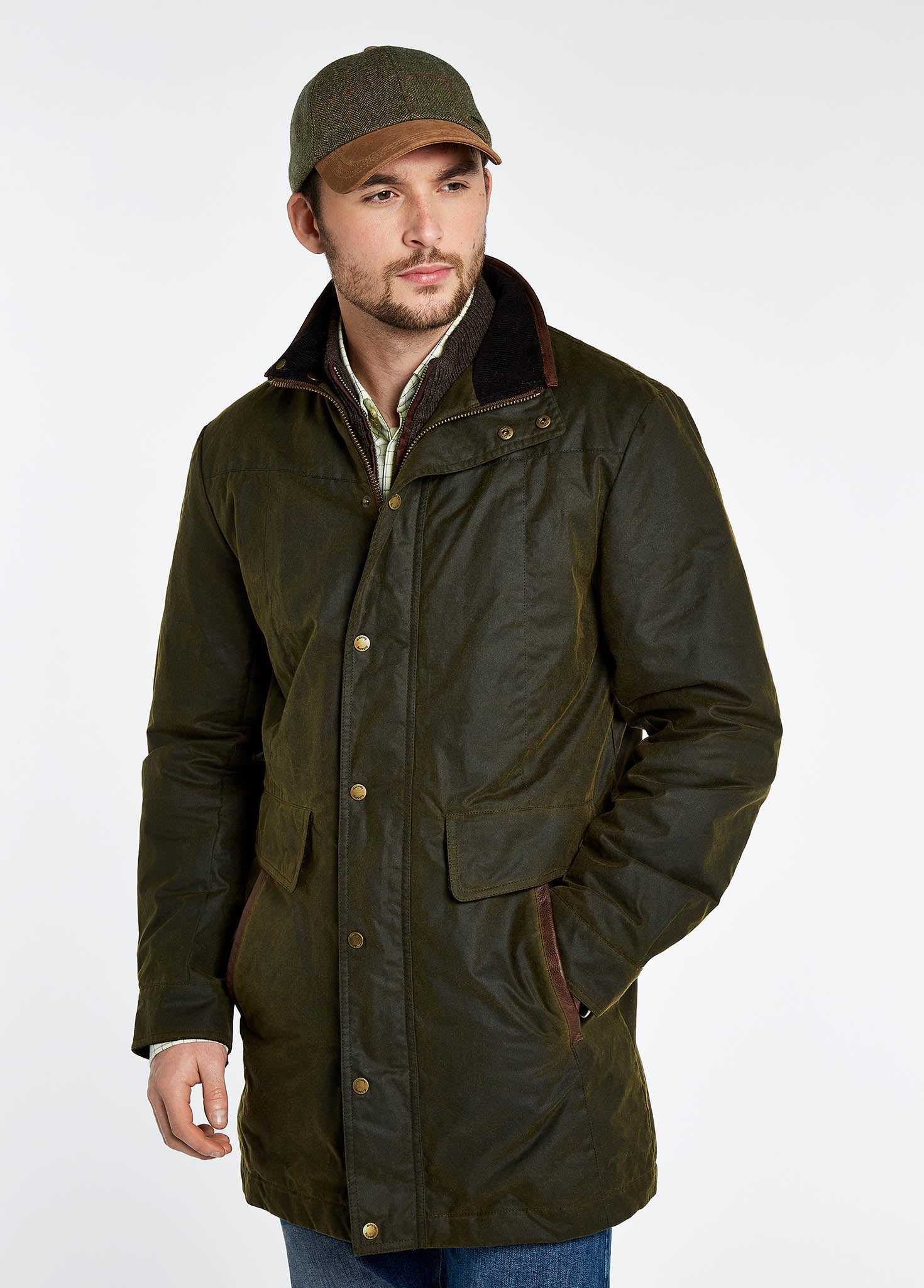 Chalkhill Men's Long Wax Jacket - Olive