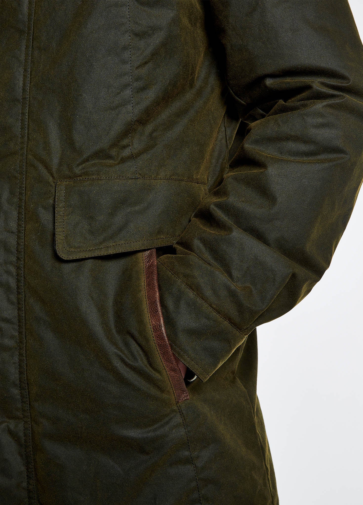 Chalkhill Men's Long Wax Jacket - Olive
