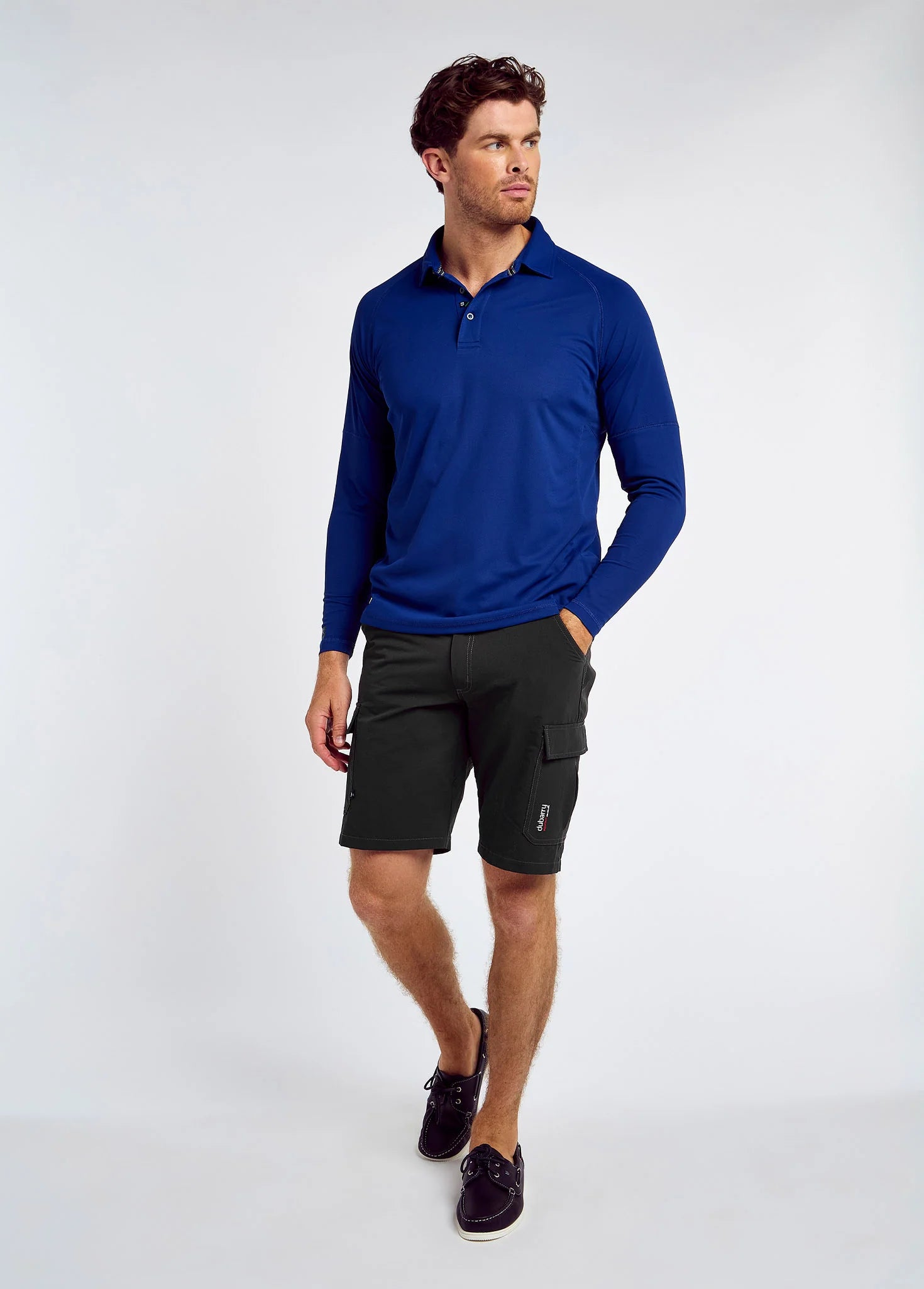 Piraeus Men's Long Sleeve Technical Polo - Ultra Marine