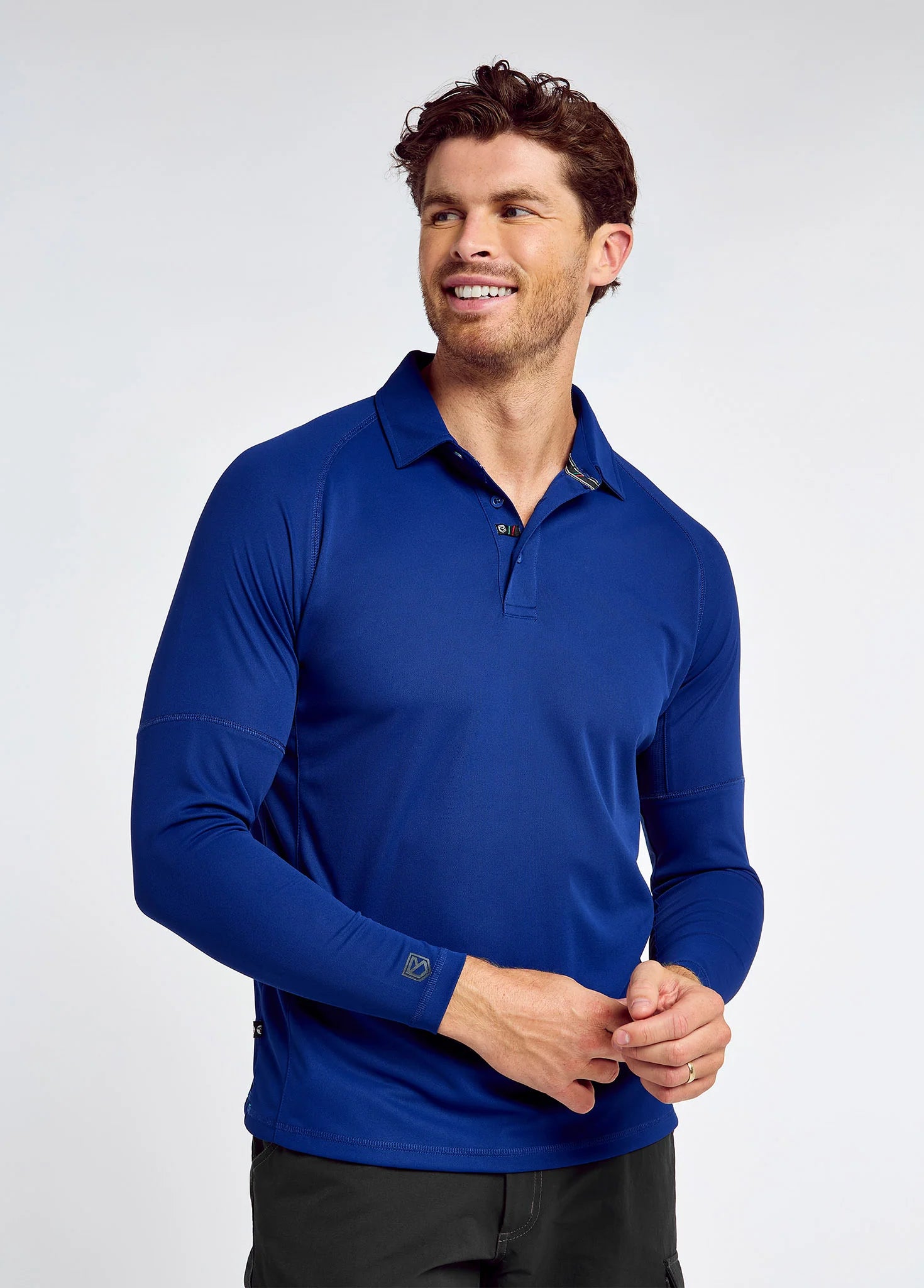 Piraeus Men's Long Sleeve Technical Polo - Ultra Marine
