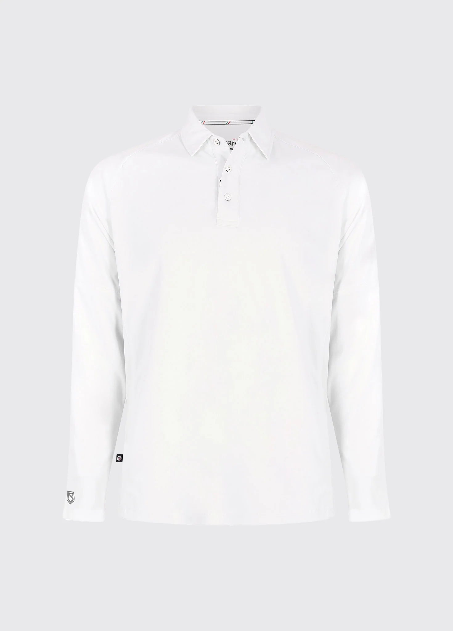 Piraeus Men's Long Sleeve Technical Polo - White