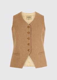 Robinswood Women’s Tweed Waistcoat - Camel Twill