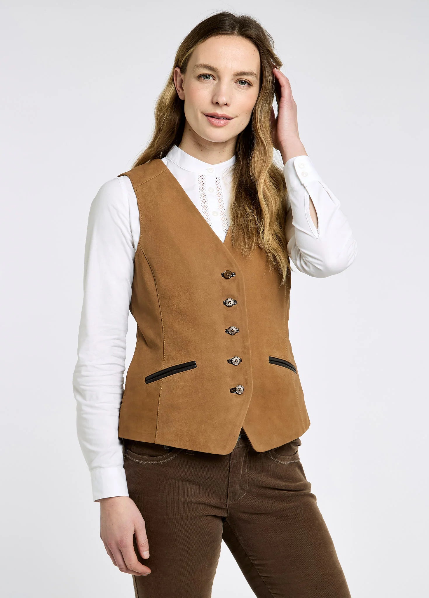 Greville Ladies Tailored Waistcoat - Tan