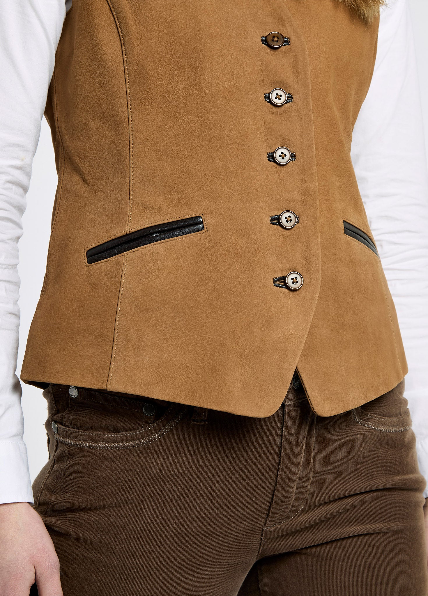 Greville Ladies Tailored Waistcoat - Tan