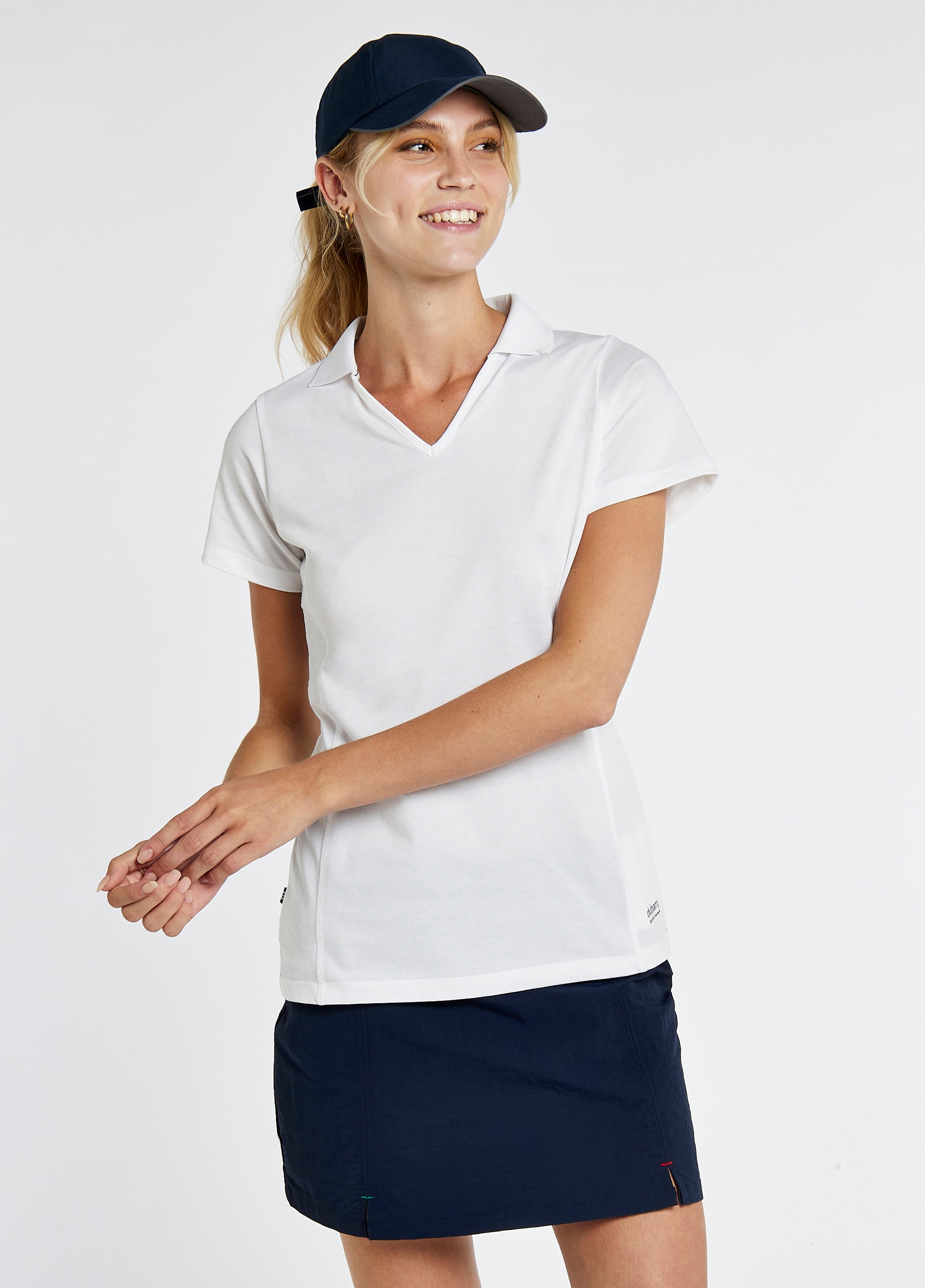 Seville Women’s V-neck Polo - White