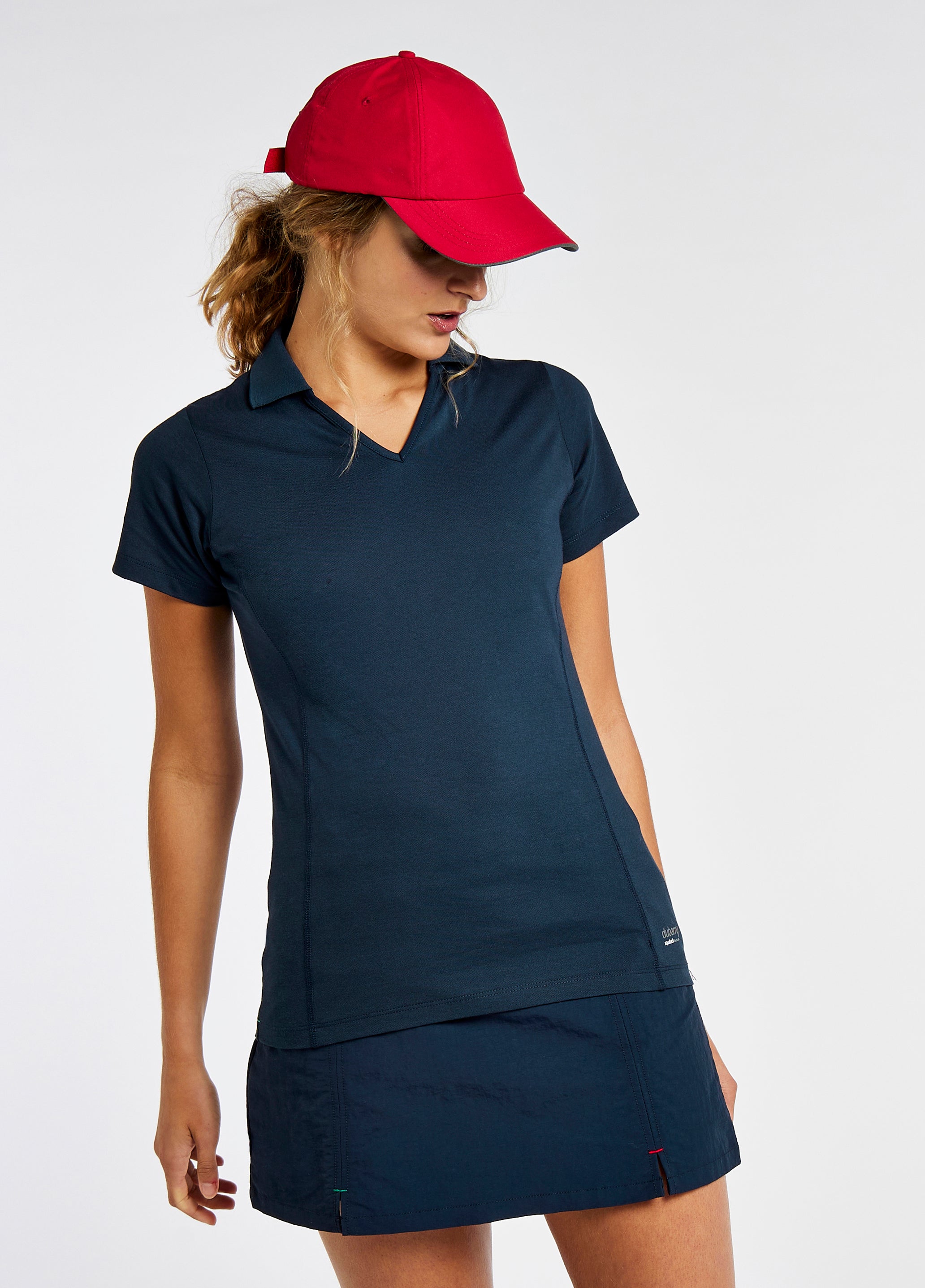 Seville Women’s V-neck Polo - Navy