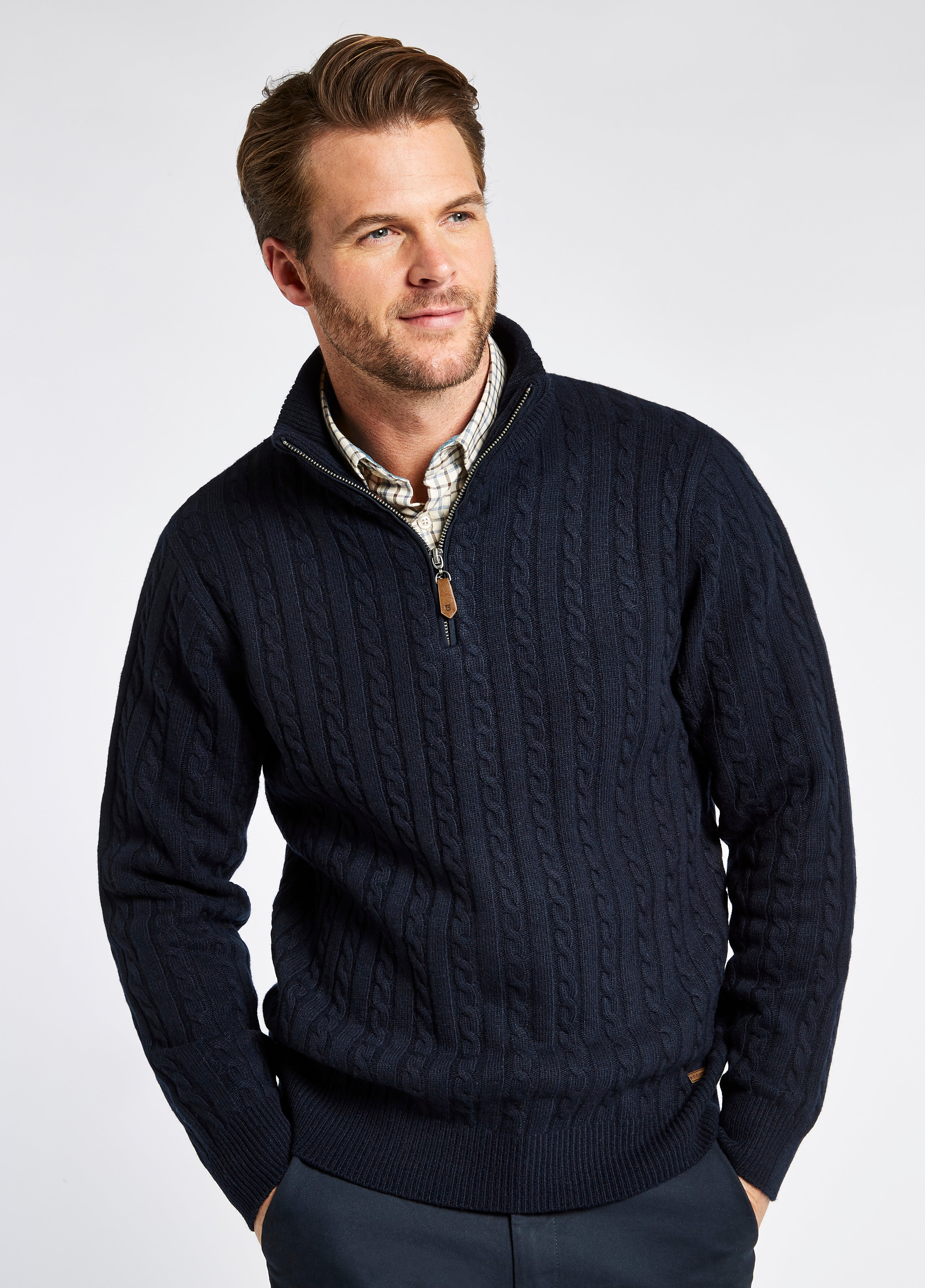 Cronin Zip Neck Sweater - Navy