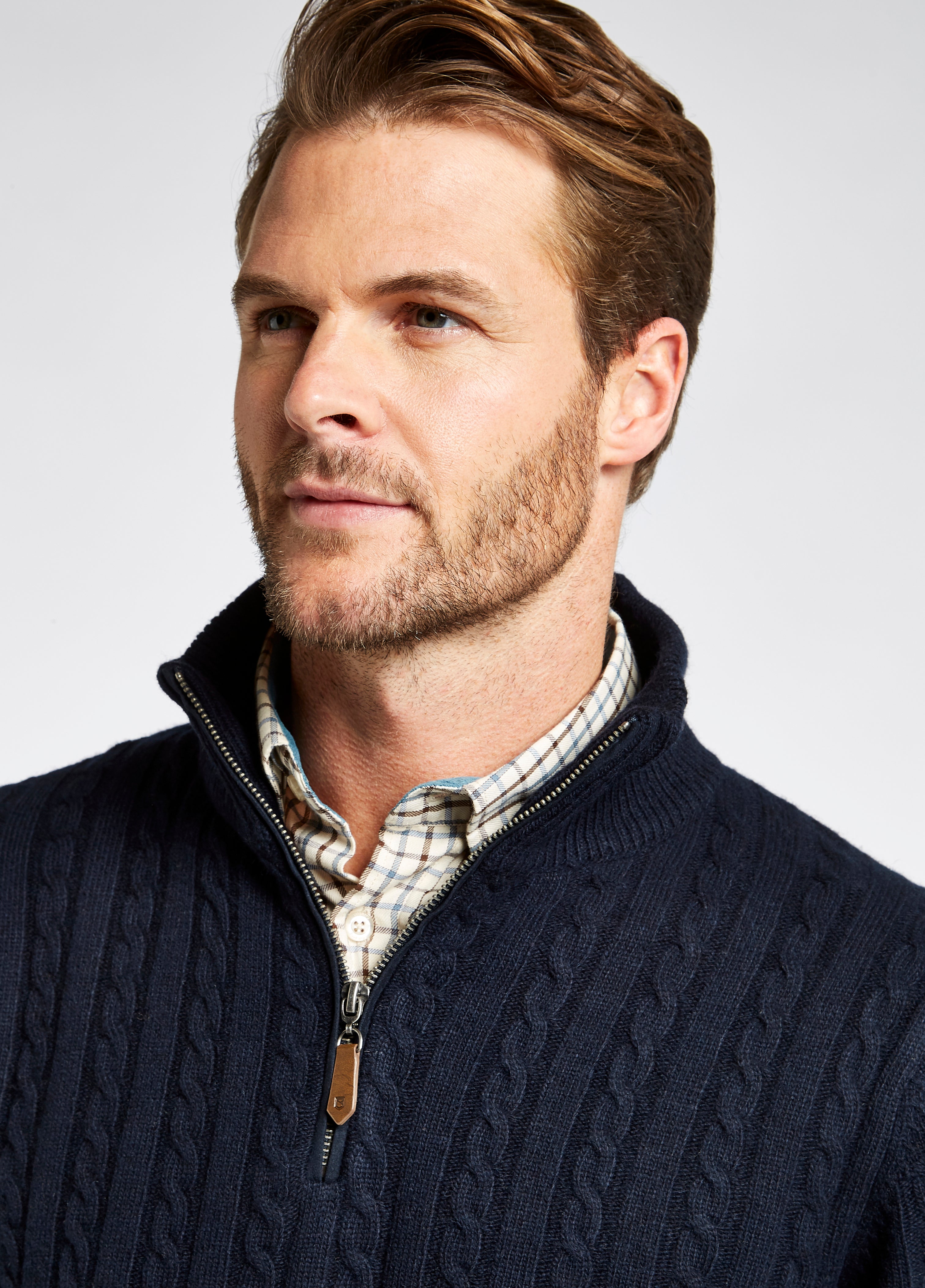 Cronin Zip Neck Sweater - Navy