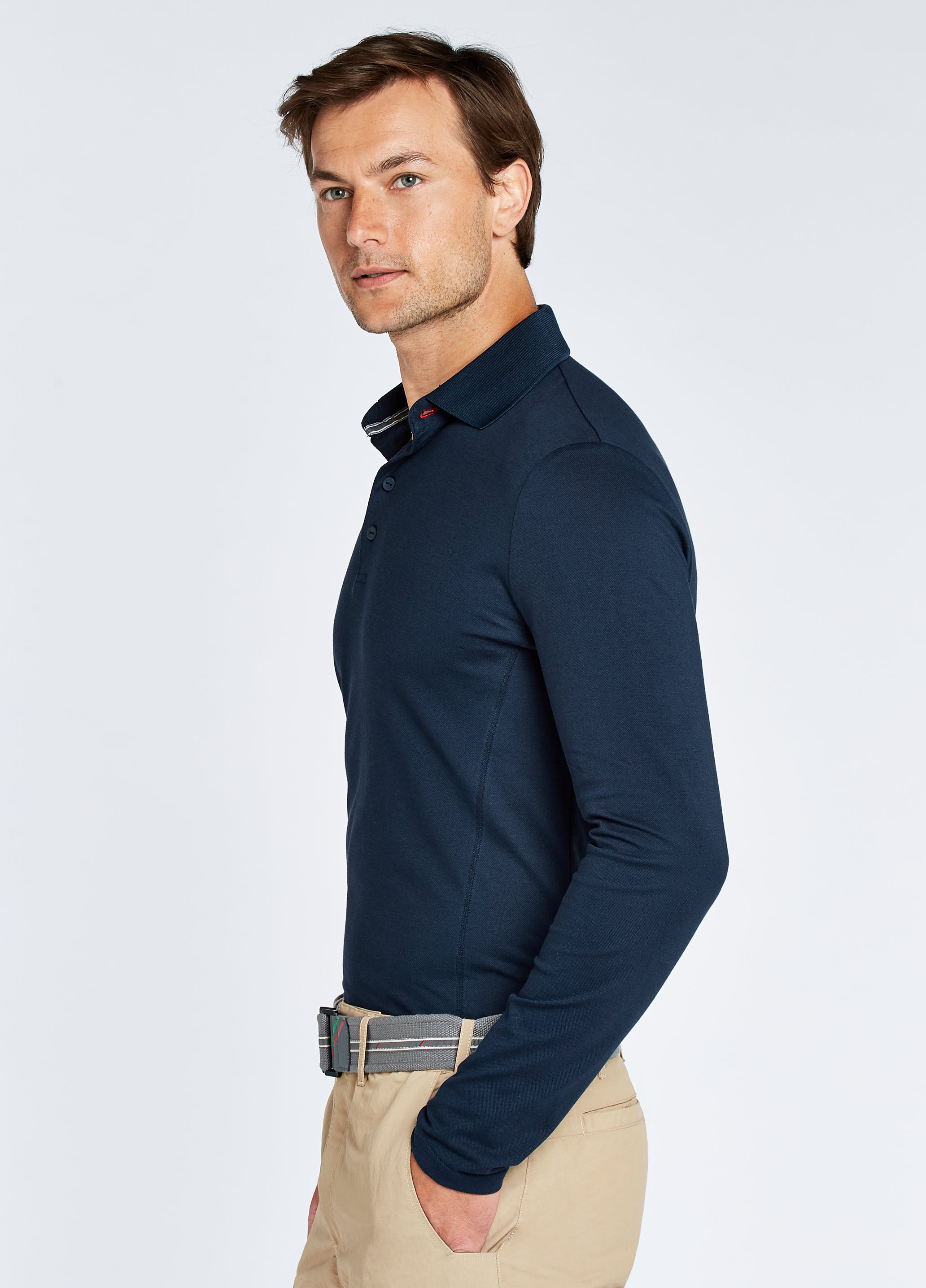 Freshford Unisex Long-sleeved Polo - Navy