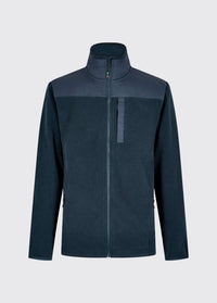Lucia Fleece Woven Combo Jacket - Navy