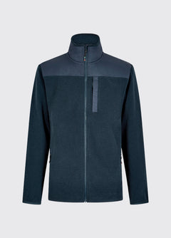 Lucia Fleece Woven Combo Jacket - Navy