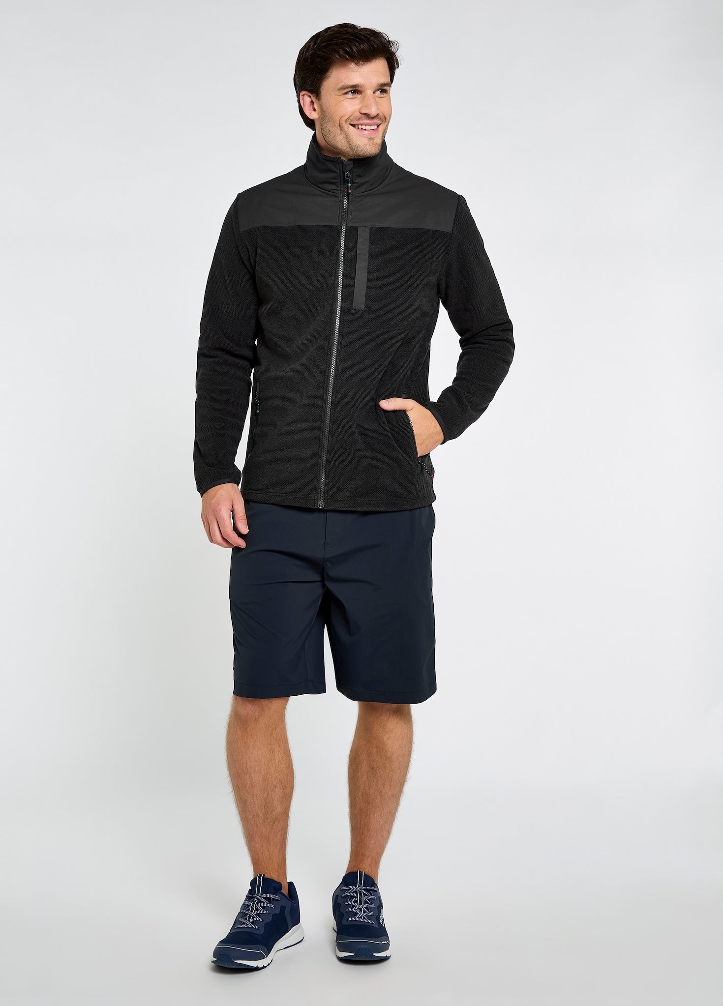 Lucia Fleece Woven Combo Jacket - Graphite