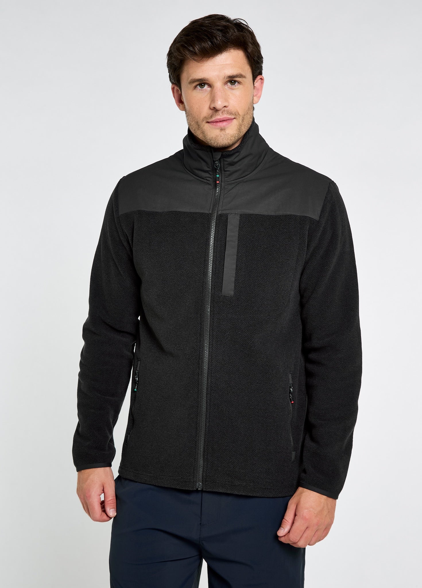 Lucia Fleece Woven Combo Jacket - Graphite