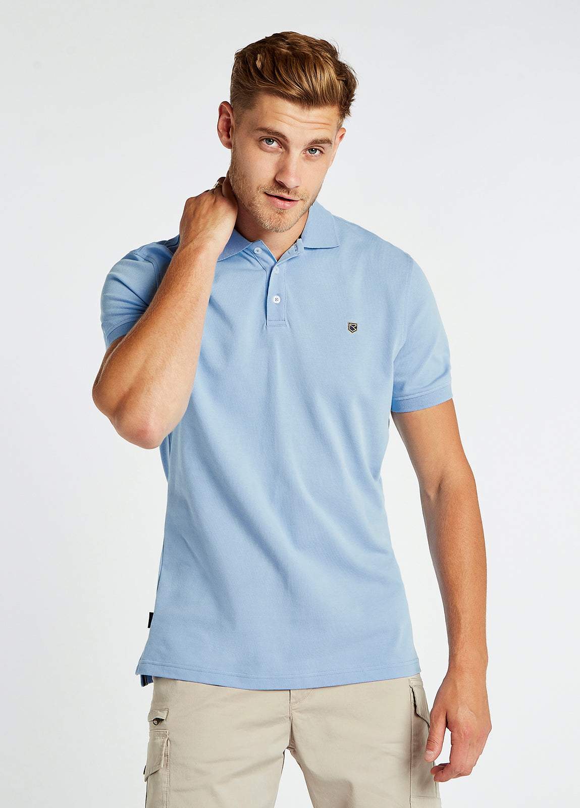 Quinlan 4-way Stretch Polo- Light Sky