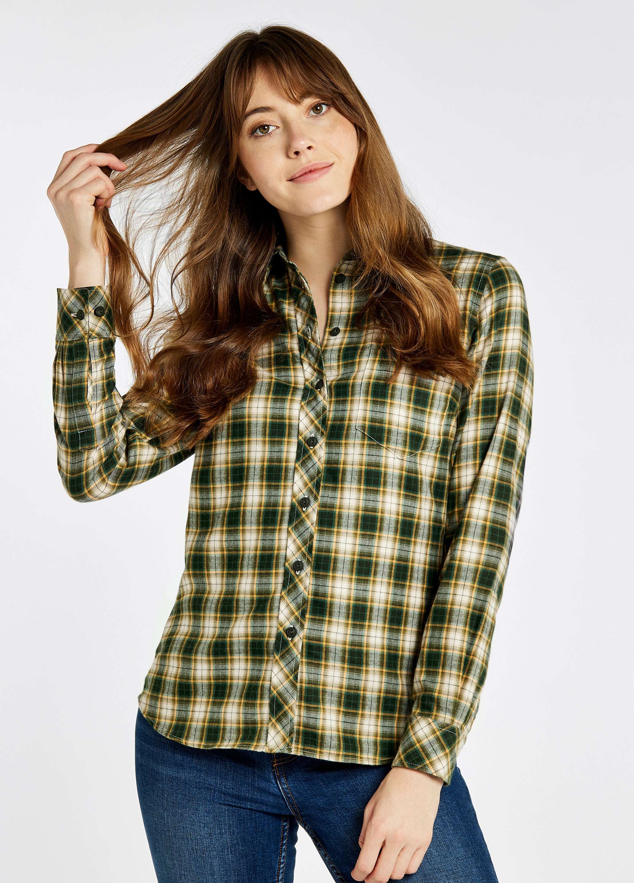 Japonica Check Shirt -Olive