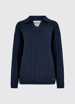 Brownville Women's Cable Knit Jumper - Navy