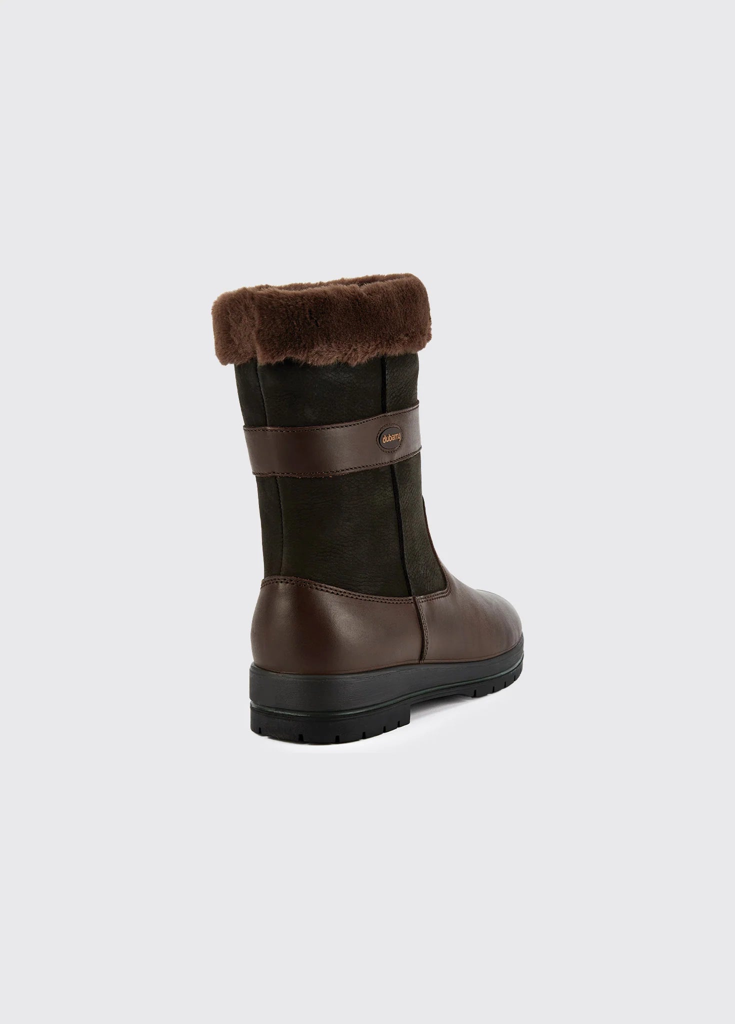 Foxrock Fur Lined County Boot - Black/Brown