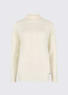 Lennon Women's sweater with mock neck- Chalk