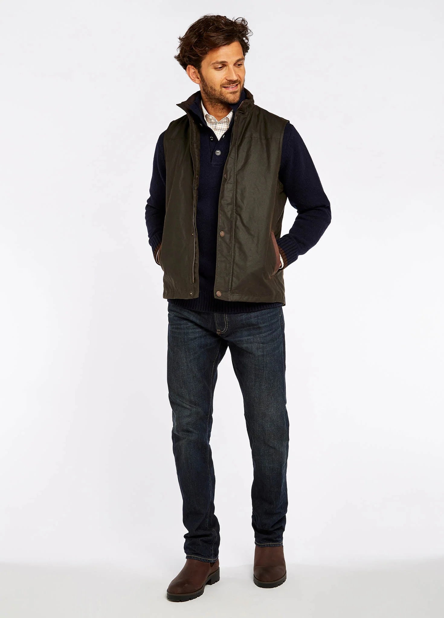 Mayfly Men's Waxed Cotton Vest - Olive