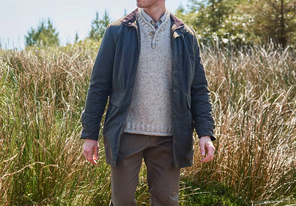 Chalkhill Men's Long Wax Jacket - Olive hover image