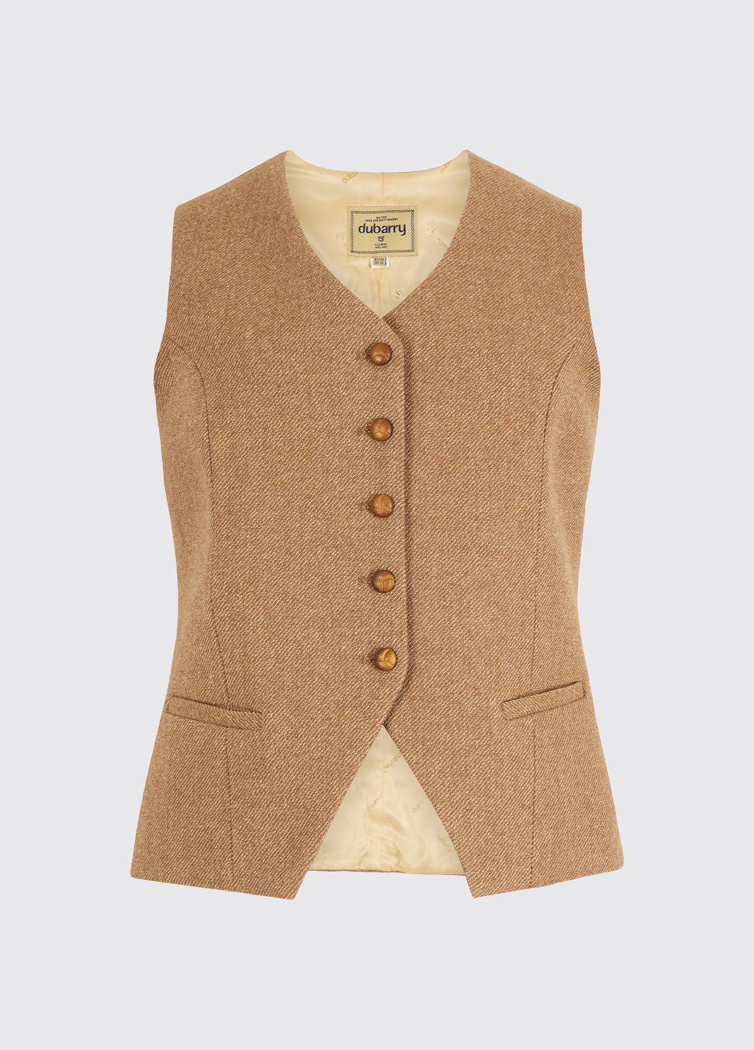 Robinswood Women’s Tweed Waistcoat - Camel Twill