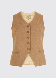 Robinswood Women’s Tweed Waistcoat - Camel Twill