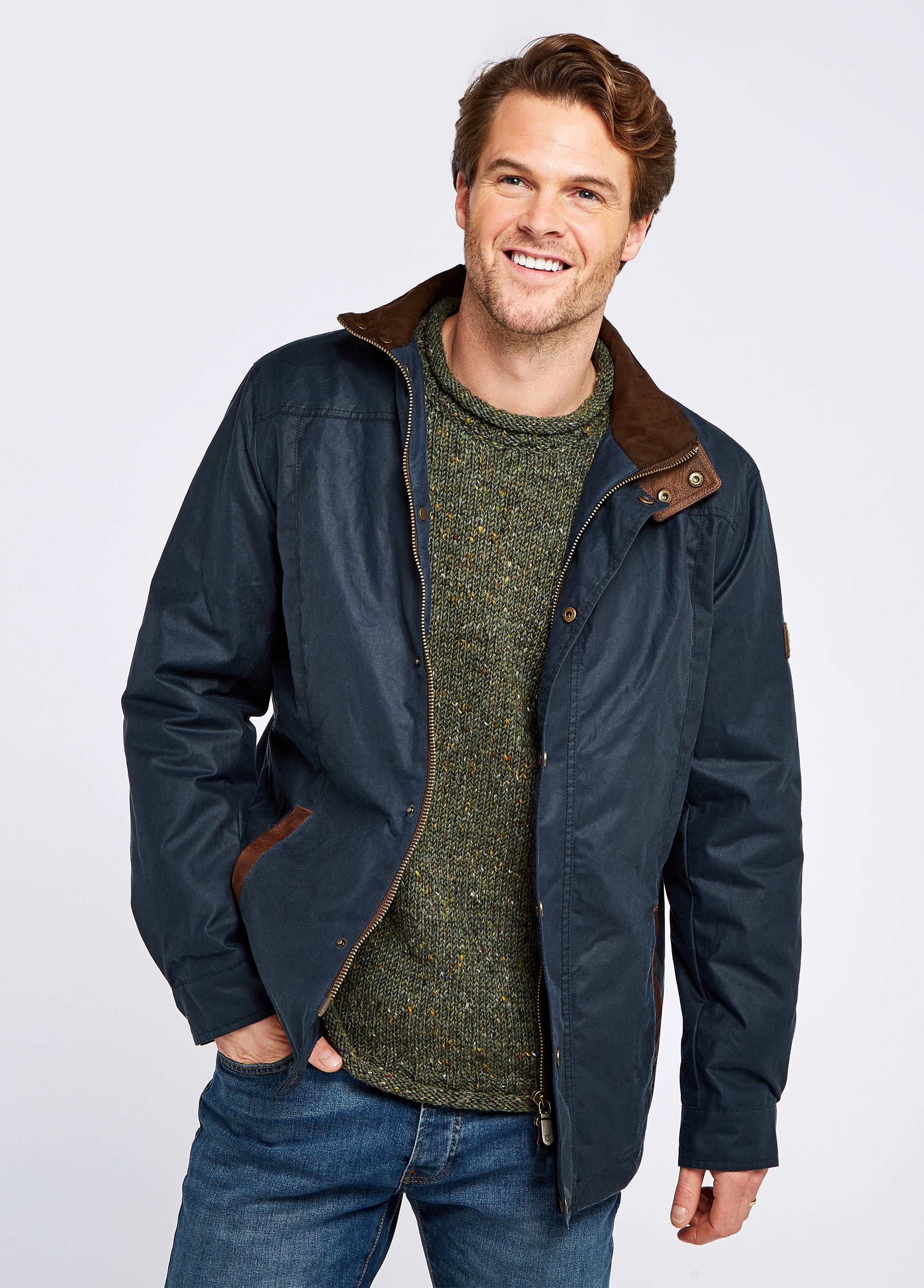 Carrickfergus Waxed Jacket - Ocean Blue