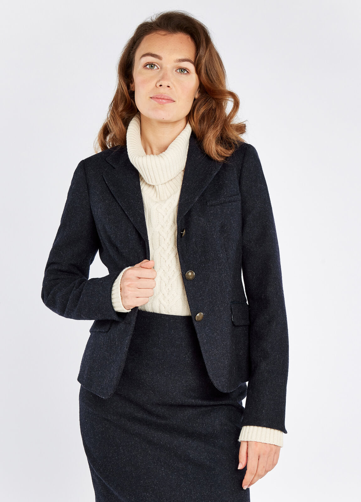 Buttercup Tweed Jacket - Navy