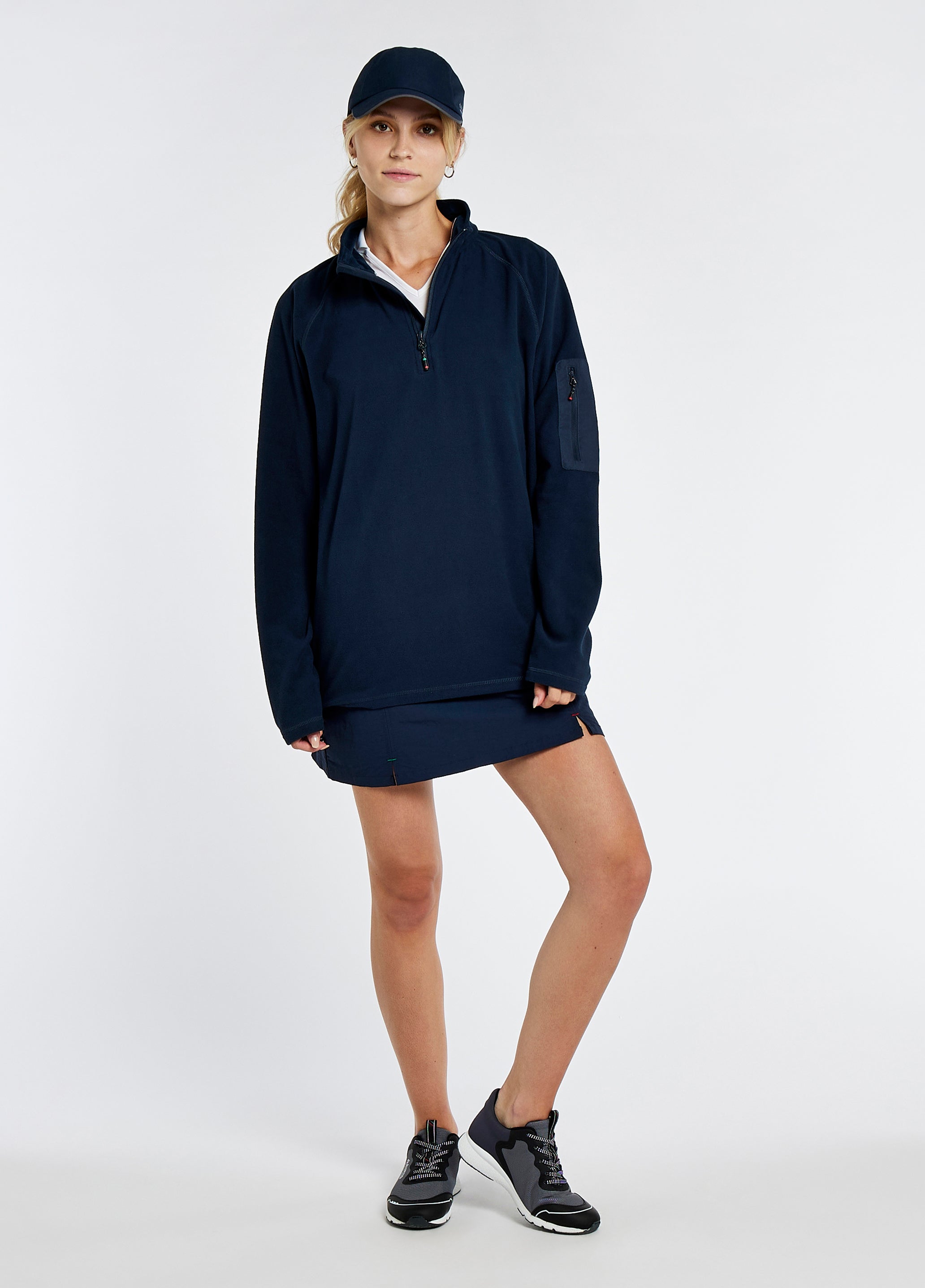 Valencia Unisex Quarter-zip Fleece Jacket - Navy