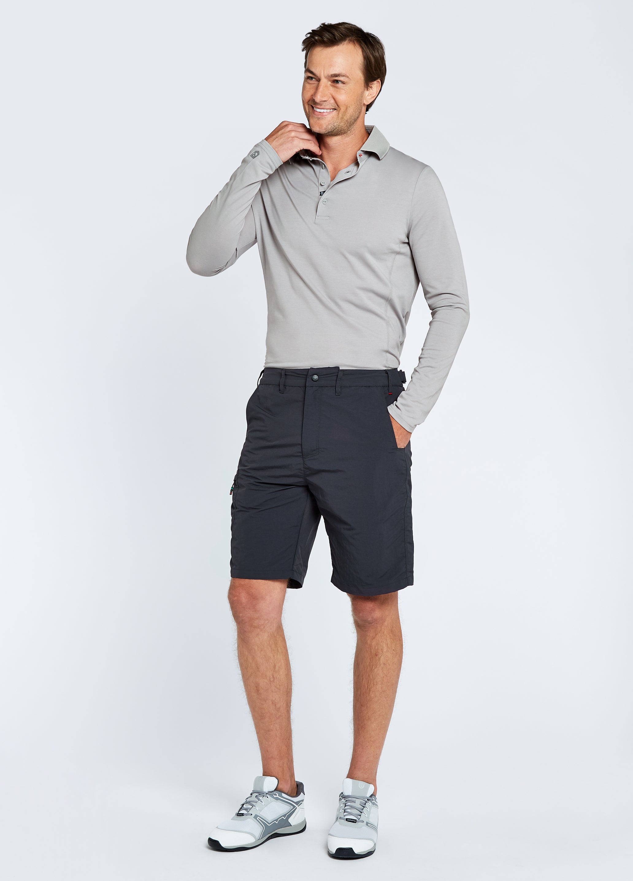 Freshford Unisex Long-sleeved Polo - Platinum